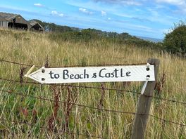 Beach and castle nearby