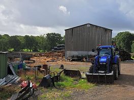 View from our kitchen window - our little boy loved to see the tractor!