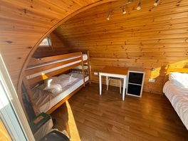 Bunk beds in camping pod