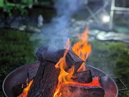 Fire pit and logs £5