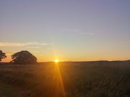 View of sunset at the campsite