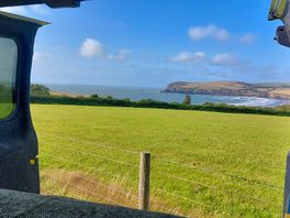 Morning view out the back of the van