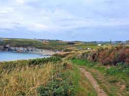 Looking back at the campsite from the coastal path