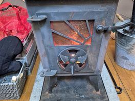 Lovely and warm log burner in our yurt
