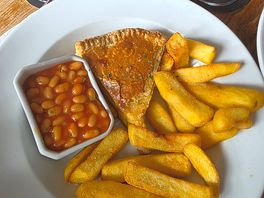 The homemade cheese & onion pie.