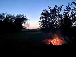 Fire pit and late sunset