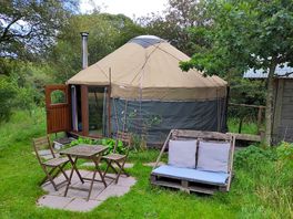 The outside of the yurt