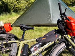 Tents pitched, sun trap 🌞