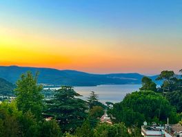 Sunset over the lake from bracciano