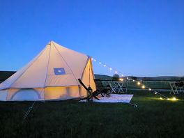 Bell tent at night