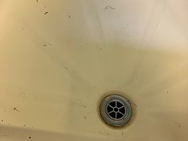 Shower drain filthy.