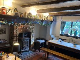 Nice fireplace in the small bar