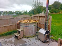Hot tub at wellington, which was emptied and re-filled for us