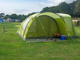 Tent on the grass pitch