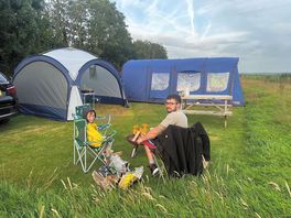 Gazebo and tent set up on electric pitch