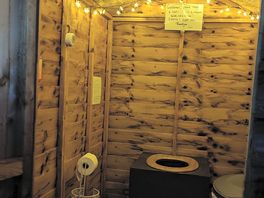 Compost toilets kept clean and tidy.