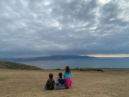 Top of great orme, lovely coffee van with pallet seats