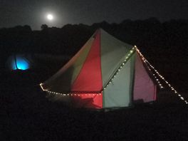 The campsite at night.