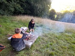 Boy enjoing the fire