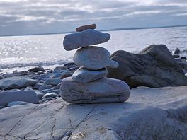 Playing jenga with stones!