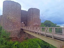 White castle - half hour uphill walk from site.