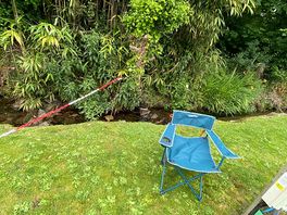 Tent pitch by stream
