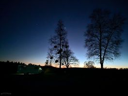Twilight view of the motorhome