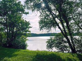 View of the lake adjacent to campsite