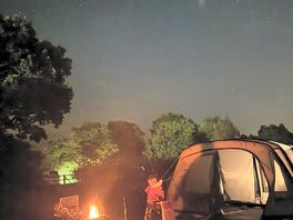 Enjoying the fire pit at night
