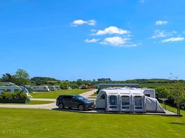Touring pitches on site at Trelay