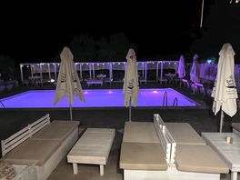 Pool and beds