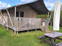 The out side of the glamping tent