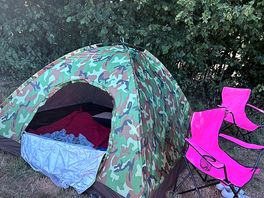 Our tent set up.