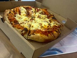 Homemade pizza from the bar