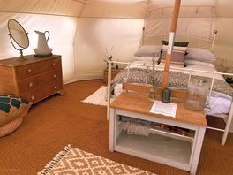 Inside lotus tent