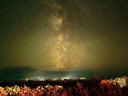 Milky way over portland lighthouse