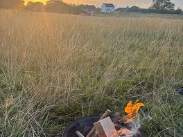 Fire at sunset