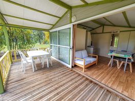 Covered terrace and open-plan living area
