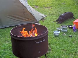 Great to have a fire. cooking grid also provided.