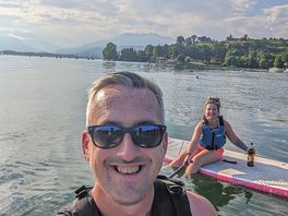 Out on our paddle boards