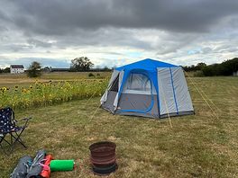 Dramatic sky with our tent