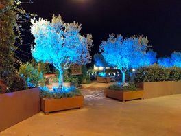 Abends vor dem restaurant