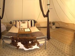 Inside the tent