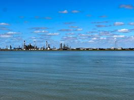 Oil refinery directly opposite