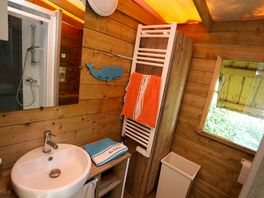 salle de bain avec douche et toilette sèche