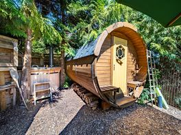 The Owl pod is perfect for couples and benefits from a wood fired hot tub.