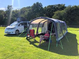 All set up and ready for two week stay in wales.