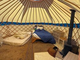 Inside buzzard yurt