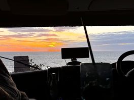 Sunset from the cab