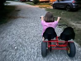 She must have pedalled for miles during our stay
